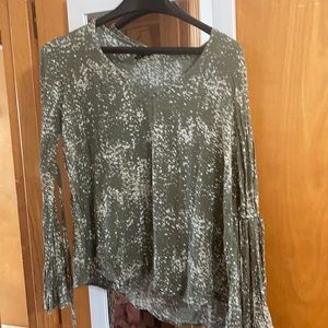 Green and white blouse!